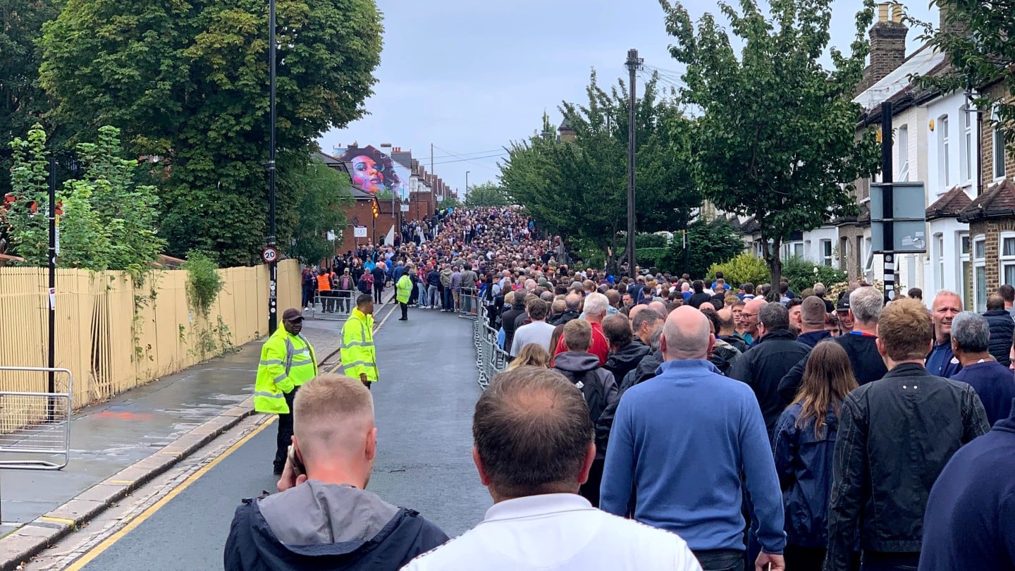 fans outside stadium